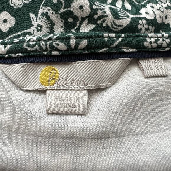 Boden Kelly Green White Ditsy Floral Belted Dress Knee length Size 8 Career Y23 - Picture 11 of 11